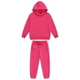 thumbnail image 1 of Sxiwei Boys Girls Athletic Sweatsuits 2Pcs Jogger Outfits Set Kids Clothes Set Pullover Tracksuit Hot Pink 150, 1 of 9