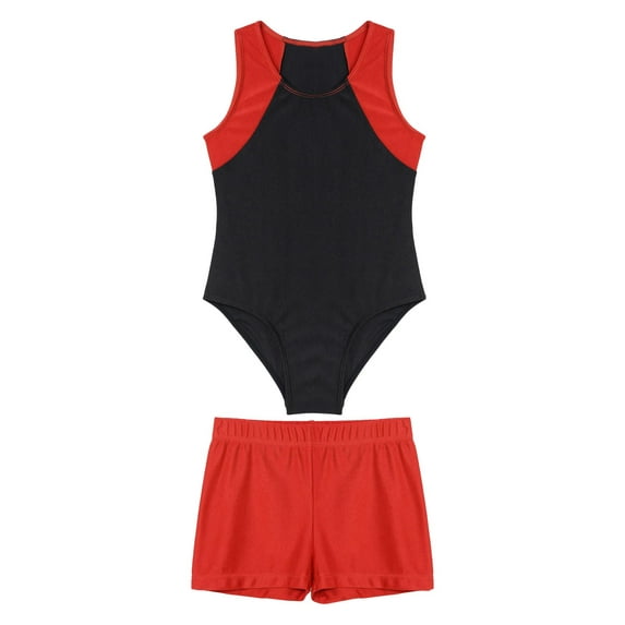 Sxiwei Kids Boys 2-Piece Rash Guard Swimsuits Sleeveless Sunsuit Swimwear Leotard with Shorts Sets Red 12