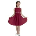 thumbnail image 1 of Sxiwei Kids Flower Girls Dress Sequin Lace Sleeveless Wedding Pageant Party Formal Prom Gown Red 14, 1 of 7