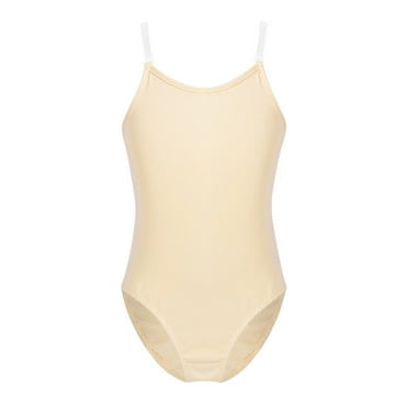 Sxiwei Kids Girls Adjustable Shoulder Straps Camisole Gymnastics Leotard Ballet Dance Wear Nude L