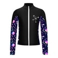 thumbnail image 1 of Sxiwei Kids Girls Athletic Sport Jacket Zipper Figure Ice Skating Training Top Long Sleeve Sparkly Black 14, 1 of 6