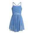 thumbnail image 1 of Sxiwei Kids Girls Ballet Lyrical Dance Dress Mesh Bowknot Back Gymnastics Leotard Ballerina Dancewear Light Blue 16, 1 of 7