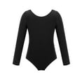 thumbnail image 1 of Sxiwei Kids Girls Cotton Long Sleeve Ballet Dance Leotard Gymnastics Fitness Workout Bodysuit Black 8, 1 of 7