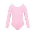 thumbnail image 1 of Sxiwei Kids Girls Cotton Long Sleeve Ballet Dance Leotard Gymnastics Fitness Workout Bodysuit Pink 8, 1 of 7