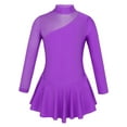 thumbnail image 1 of Sxiwei Kids Girls Figure Ice Skating Dress Long Sleeves Shiny Rhinestone Ballet Dance Dress Purple 6, 1 of 7