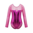 thumbnail image 1 of Sxiwei Kids Girls Long Sleeve Metallic Ballet Dance Leotard Bodysuit Gymnastic Skating Jumpsuit Rose 4, 1 of 7