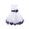 thumbnail image 1 of Sxiwei Kids Girls Sleeveless Petal Flower Dress Princess Pageant Party Bridesmaid Dress Gown Purple 10, 1 of 5