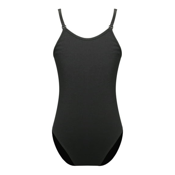 Sxiwei Kids Girls Team Basic Ballet Dance Gymnastics Leotard Camisole Unitard Sleeveless Romper Top Dancewear Black M