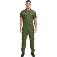 thumbnail image 1 of Sxiwei Men's Blend Work Coveralls Short Sleeve Jumpsuit Multiple Pockets Zipper Overalls Workwear Army Green 3XL, 1 of 6