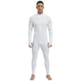 thumbnail image 1 of Sxiwei Men's Long Sleeve Full Body Unitard Leotard Bodysuit Athletic Jumpsuit Front Zipper Rompers White L, 1 of 7