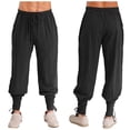thumbnail image 1 of Sxiwei Men's Pirate Pants Medieval Renaissance Viking Lace Up Ankle Banded Pants Trousers Black L, 1 of 6