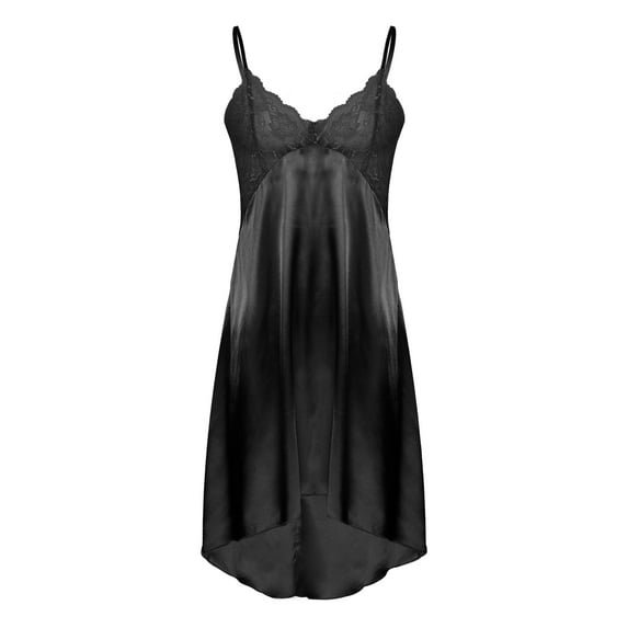 Sxiwei Men's Sleep Dress Adjustable Spaghetti Straps Camisole Pajamas Black 3XL