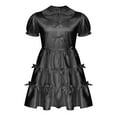 thumbnail image 1 of Sxiwei Men's Stain Nightwear Dress Short Sleeves Puff Sleeve Bowknot Ruffle Dress Black 3XL, 1 of 5