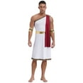 thumbnail image 1 of Sxiwei Men's Toga Adult Greek God Roman Party Dress for Halloween Burgundy L, 1 of 9