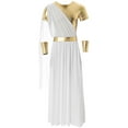 thumbnail image 1 of Sxiwei Mens Halloween Costume Toga Greek God Ancient Roman Robe with Wristband Pullover White XXL, 1 of 10