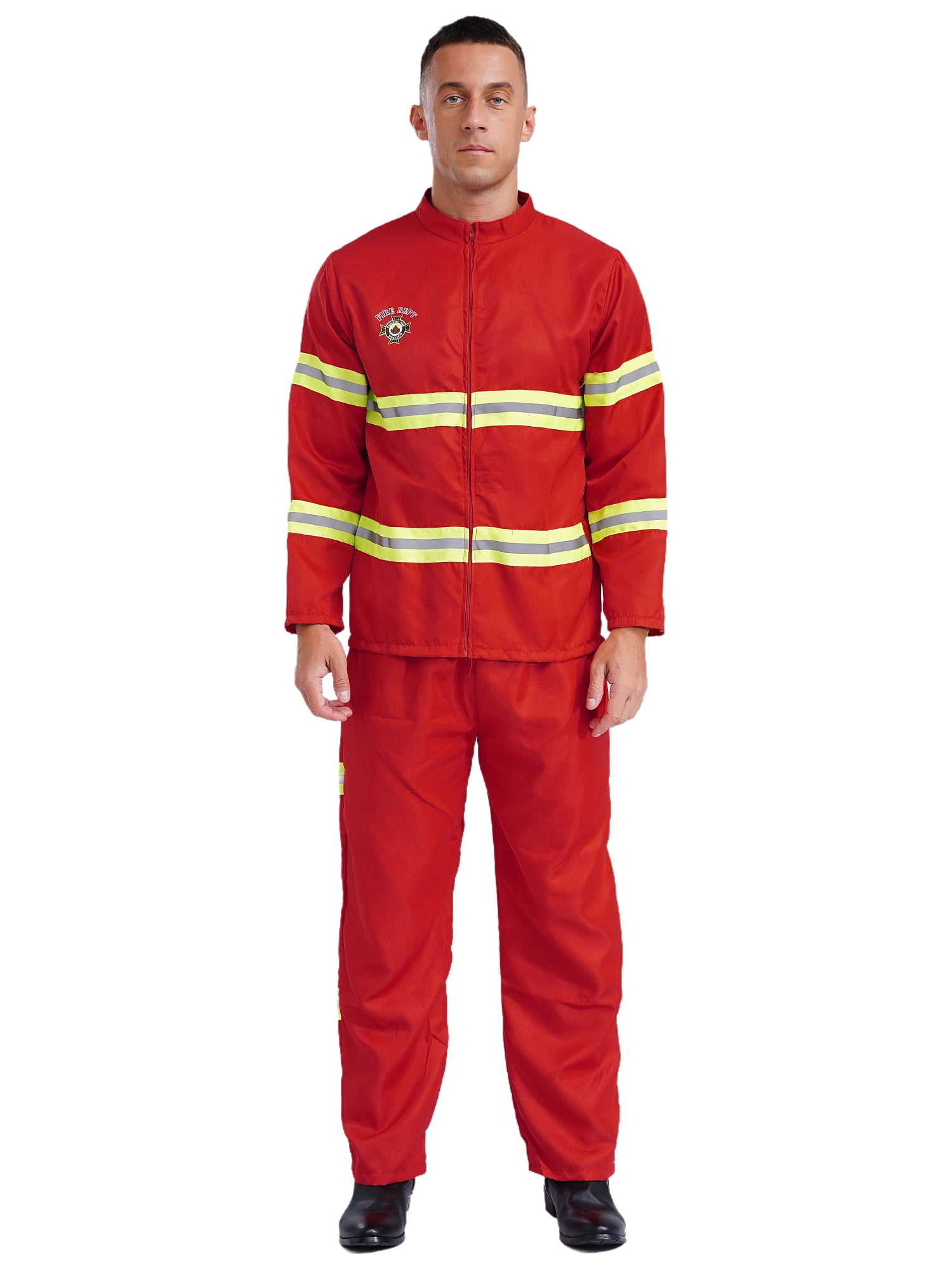 Male Firefighter Costume Fever Adult Blue Orange