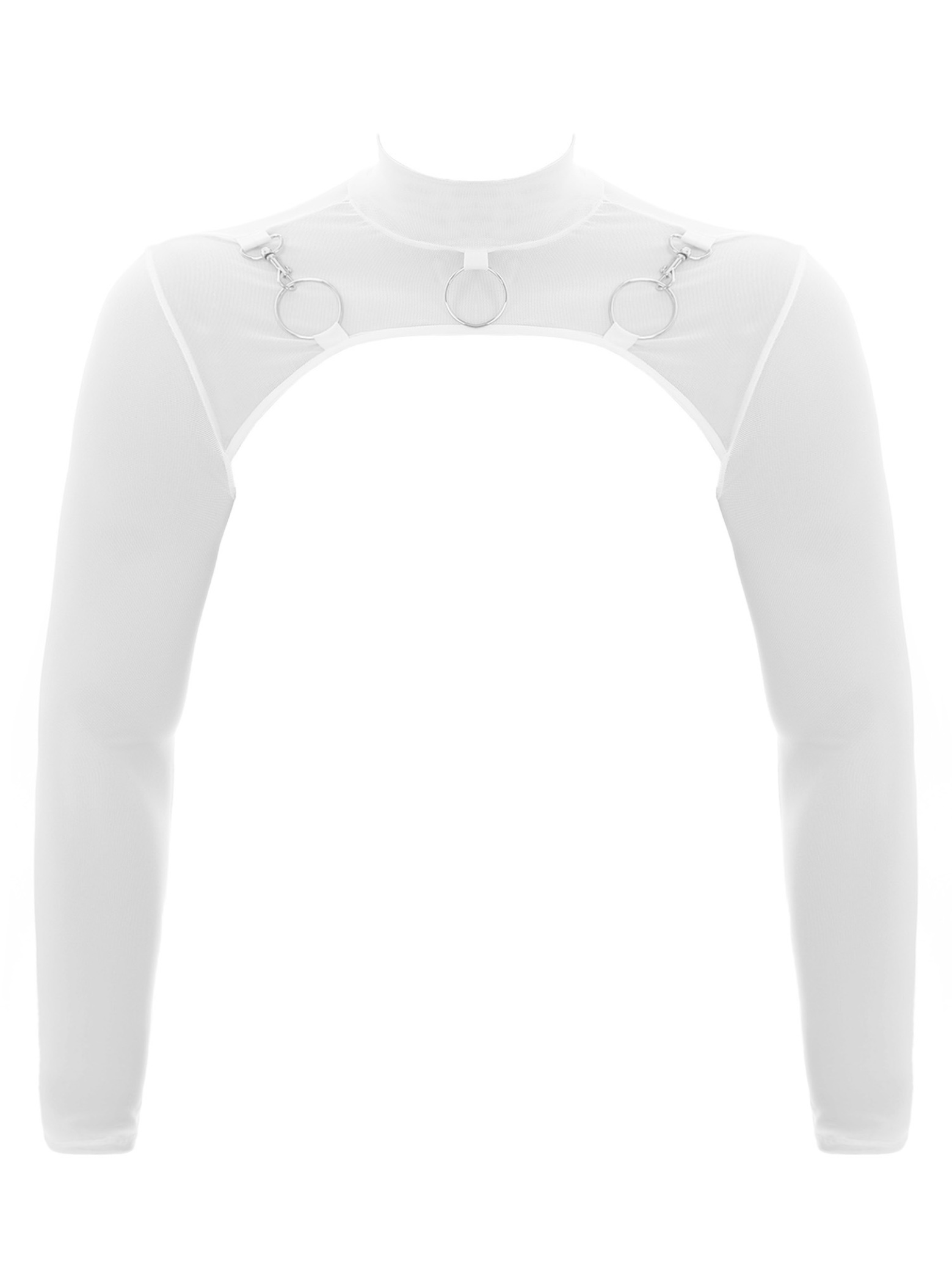 トップス draw Arm Bolero,2Way Camisole,pad Sxiwei Mens Long Sleeve Turtleneck Pullover Half Crop Top