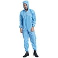 thumbnail image 1 of Sxiwei Mens One Piece Work Coveralls Mechanics Jumpsuits Long Sleeves Front Zipper Body Suits Light Blue 3XL, 1 of 7