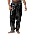 thumbnail image 1 of Sxiwei Mens Shiny Metallic Jogger Pants Holographic Rave Disco Dance Harem Pants Boho Arab Trousers Black M, 1 of 3