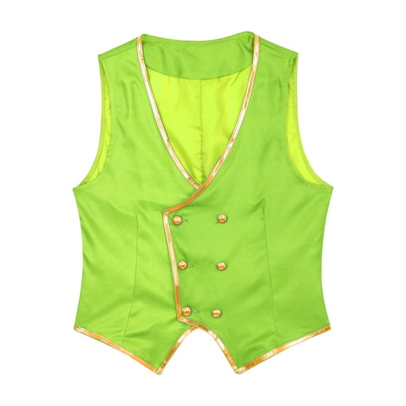 Sxiwei Mens Sleeveless Suit Vest Tuxedo Jacket Victorian Steampunk Gothic Waistcoat Halloween Green XL