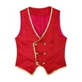 thumbnail image 1 of Sxiwei Mens Sleeveless Suit Vest Tuxedo Jacket Victorian Steampunk Gothic Waistcoat Halloween Red S, 1 of 7