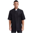 thumbnail image 1 of Sxiwei Mens Stand Collar Short Sleeves Shirt Priest Pastor T-Shirt Top Minister Preacher Costume Black L, 1 of 6