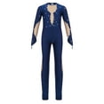 thumbnail image 1 of Sxiwei Toddler Girls Skating Jumpsuit Full Body Ballet Leotards Dance Bodysuit One Piece Gymnastics Navy Blue 8, 1 of 7