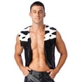 thumbnail image 1 of Sxiwei Western Theme Faux Leather Cowboy Vest with Fringe Wild West Costume Halloween Cosplay Black XXL, 1 of 7
