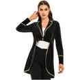 thumbnail image 1 of Sxiwei Women's Asymmetric Long Velvet Blazers Coat Halloween Costume Lapel Blazer Black XL, 1 of 7