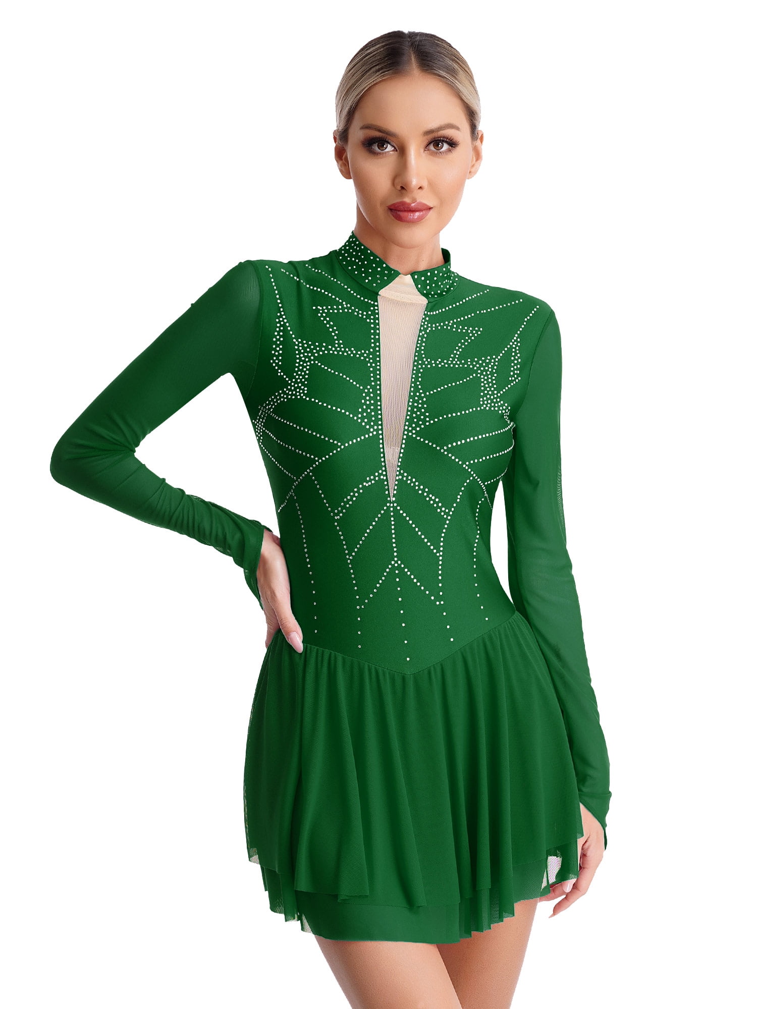 dark green figure skating dress Aritzia main image 1