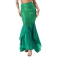 thumbnail image 1 of Sxiwei Women's Sequins Mermaid Costume Halloween Party Cosplay Tail Maxi Skirts with Mesh Panel Green L, 1 of 8