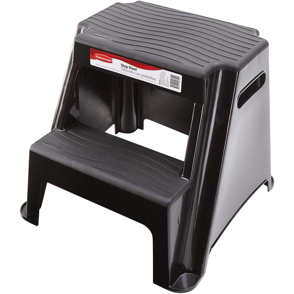 Sxpopstore 2 with Step Molded Plastic Step Stool and 300 Pounds, Black