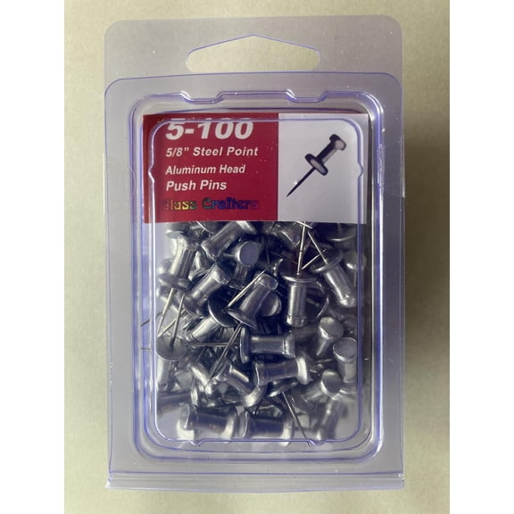 Sxpopstore Aluminum Head Push Pins with 5/8" Steel Point Silver