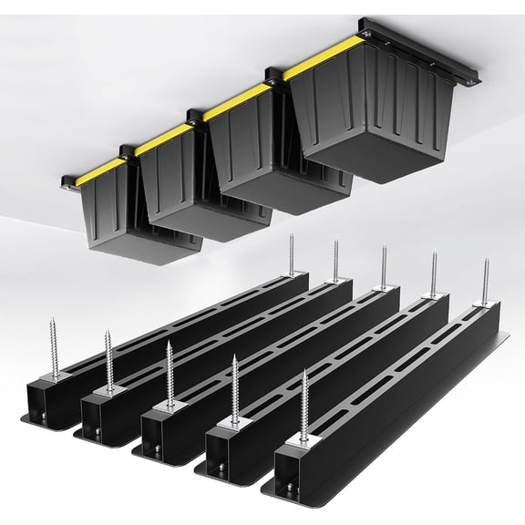 Sxpopstore Ceiling Storage Rack with Heavy Duty Overhead Garage Storage Black