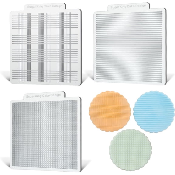 Sxpopstore Kalaien Cookie Embosser Set, Fondant Impression Mats 3 Pack, Style 2