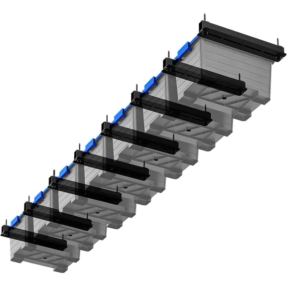 Sxpopstore Overhead Garage Storage Racks with Ceiling Tote Rails, 8 Pack 17 Inch, Black