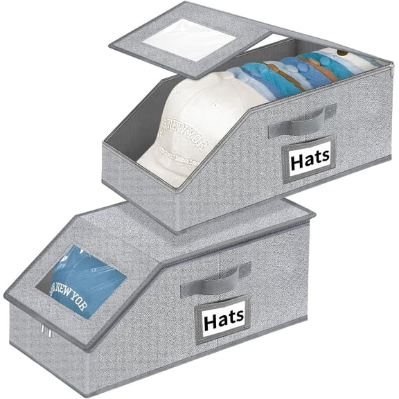 Sxpopstore Stackable Hat with Storage for Baseball Caps - Hat 2PCS, Grey