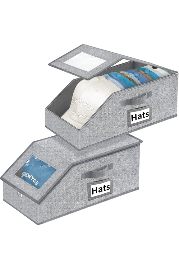 Stackable Hat with Storage for Baseball Caps - Hat 2PCS, Grey