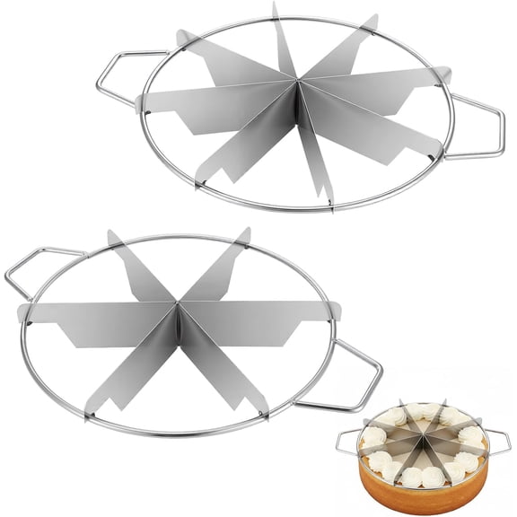 Sxpopstore Stainless Steel Pie Cutter and Cake Slicer Set with 8 and Cut and 6 2 Pieces, Silver
