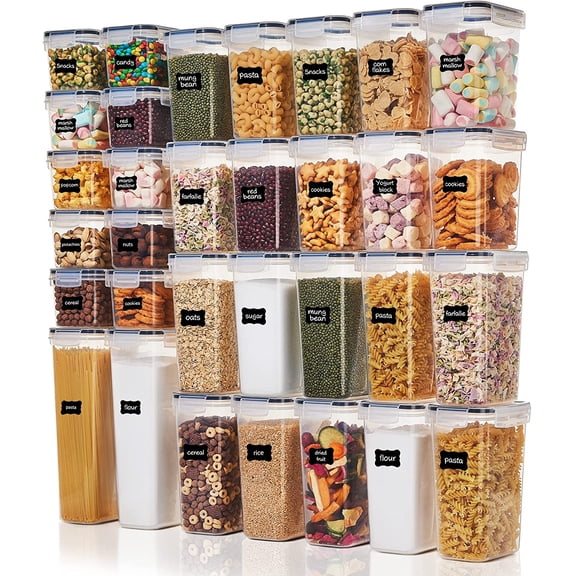Sxpopstore Vtopmart Airtight Food Storage Containers 32pcs, Clear, Black