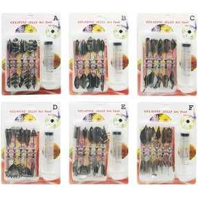 Sxpopstore Woohome Art Cake Tools with 3D Gelatin Jelly Tools Includes 60 Pcs, Abcdef