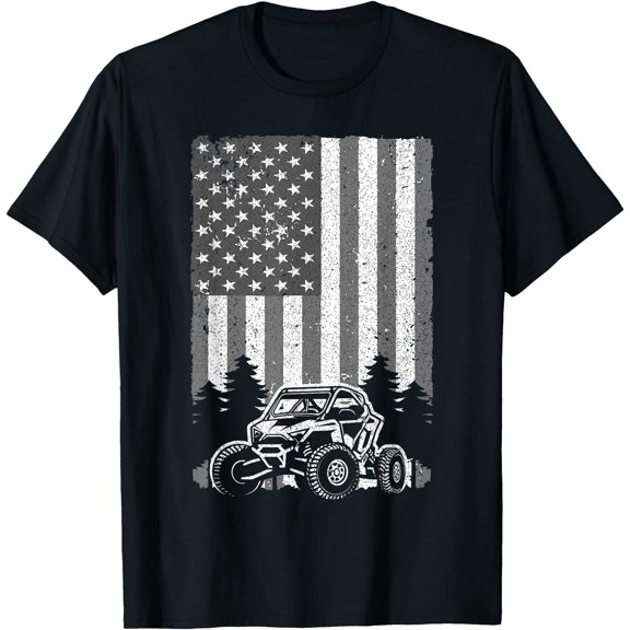 Sxs Offroad Mud Riding 4Th Of July Us Flag Retro Style T-Shirt, Unisex T-Shirt