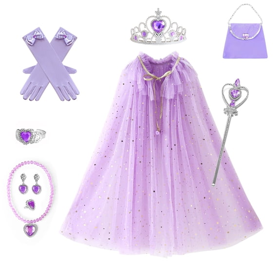 【Sxzmall】3-8 Years Princess Dress up, 11Pcs Princess Cape Set Clothes for Little Girl, Princess Dresses for Girl Birthday Gift