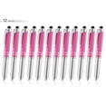 thumbnail image 1 of SyPen Stylus Pen for Touchscreen Devices, Tablets, iPads, iPhones, Multi-Function Capacitive Pen with LED Flashlight, Ballpoint Ink Pen, 3-in-1 Metal Pen, 12PK, Pink, 1 of 1