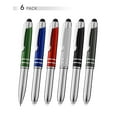 thumbnail image 1 of SyPen Stylus Pen for Touchscreen Devices, Tablets, iPads, iPhones, Multi-Function Capacitive Pen With LED Flashlight, Ballpoint Ink Pen, 3-In-1 Metal Pen, Multi,6PK, 1 of 8