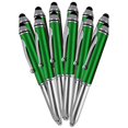 thumbnail image 1 of SyPen Stylus Pen for Touchscreen Devices, Tablets, iPads, iPhones, Multi-Function Capacitive Pen With LED Flashlight, Ballpoint Ink Pen, 3-In-1 Pen, 10PK, Green, 1 of 1