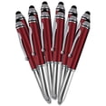 thumbnail image 1 of SyPen Stylus Pen for Touchscreen Devices, Tablets, iPads, iPhones, Multi-Function Capacitive Pen With LED Flashlight, Ballpoint Ink Pen, 3-In-1 Pen, 10PK, Red, 1 of 1