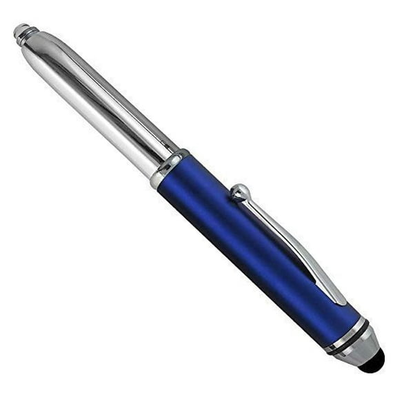 SyPen Stylus Pen for Touchscreen Devices, Tablets, iPads, iPhones, Multi-Function Capacitive Pen With LED Flashlight, Ballpoint Ink Pen, 3-In-1 Pen, 1PK, Blue