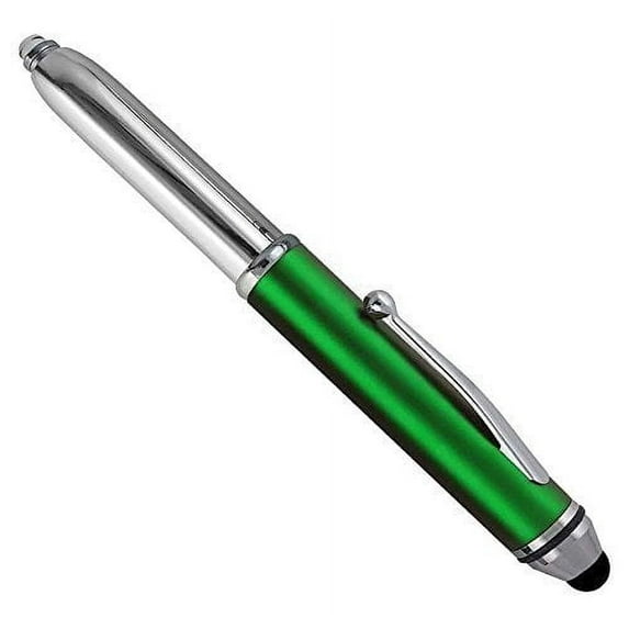 SyPen Stylus Pen for Touchscreen Devices, Tablets, iPads, iPhones, Multi-Function Capacitive Pen With LED Flashlight, Ballpoint Ink Pen, 3-In-1 Pen, 1PK, Green