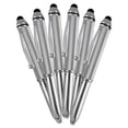 thumbnail image 1 of SyPen Stylus Pen for Touchscreen Devices, Tablets, iPads, iPhones, Multi-Function Capacitive Pen With LED Flashlight, Ballpoint Ink Pen, 3-In-1 Pen, 5PK, Silver, 1 of 1
